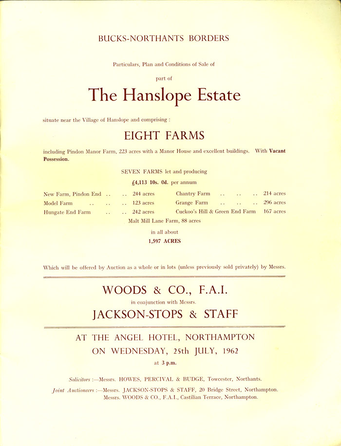 Hesketh Estate sale catalogue 1962
