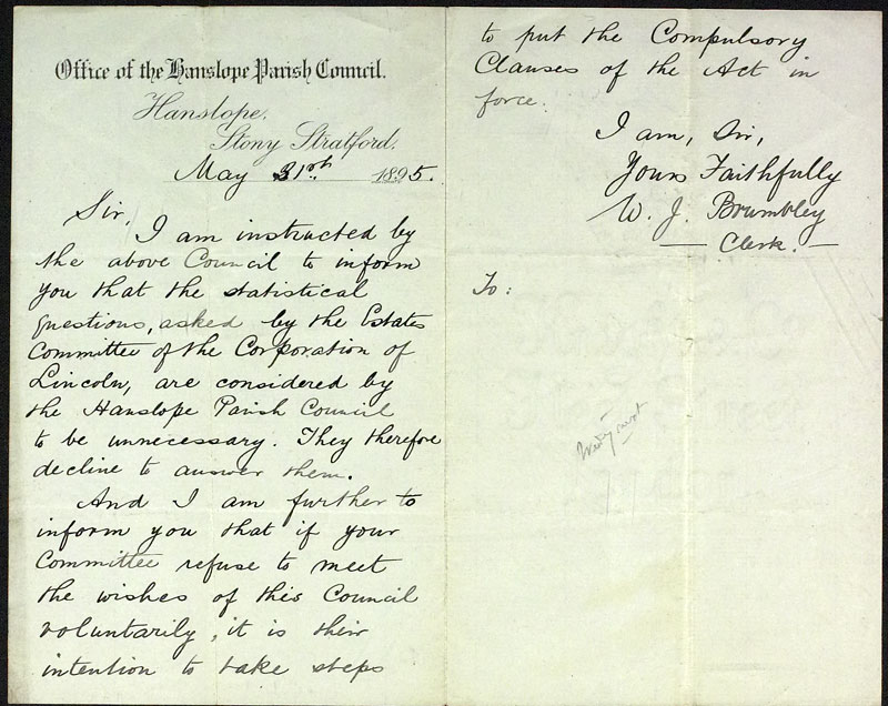 1895 Parish Council letter