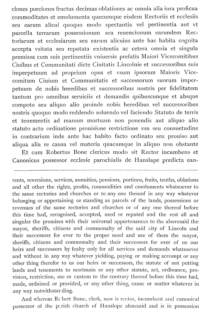 Transcrption and translation of Charter of 1546