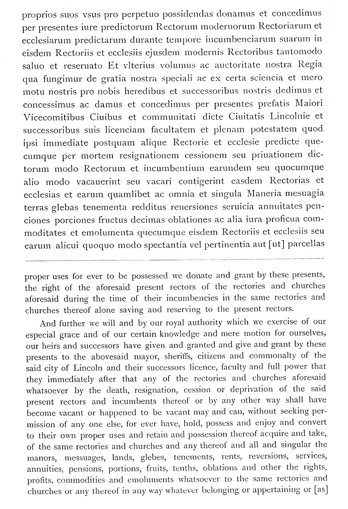 Transcrption and translation of Charter of 1546