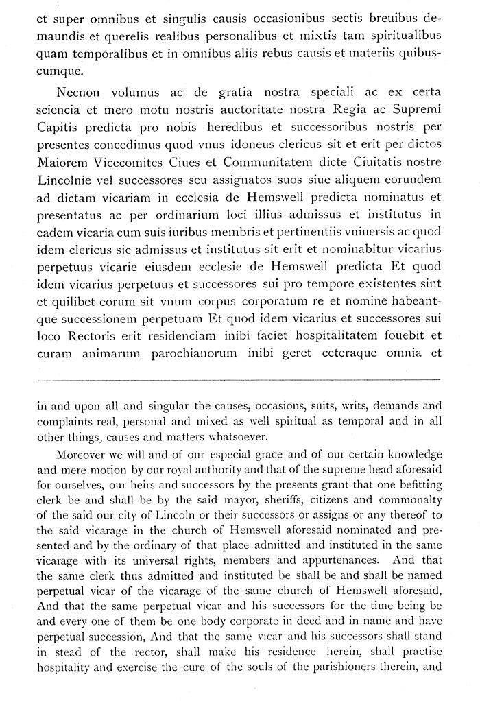 Transcrption and translation of Charter of 1546