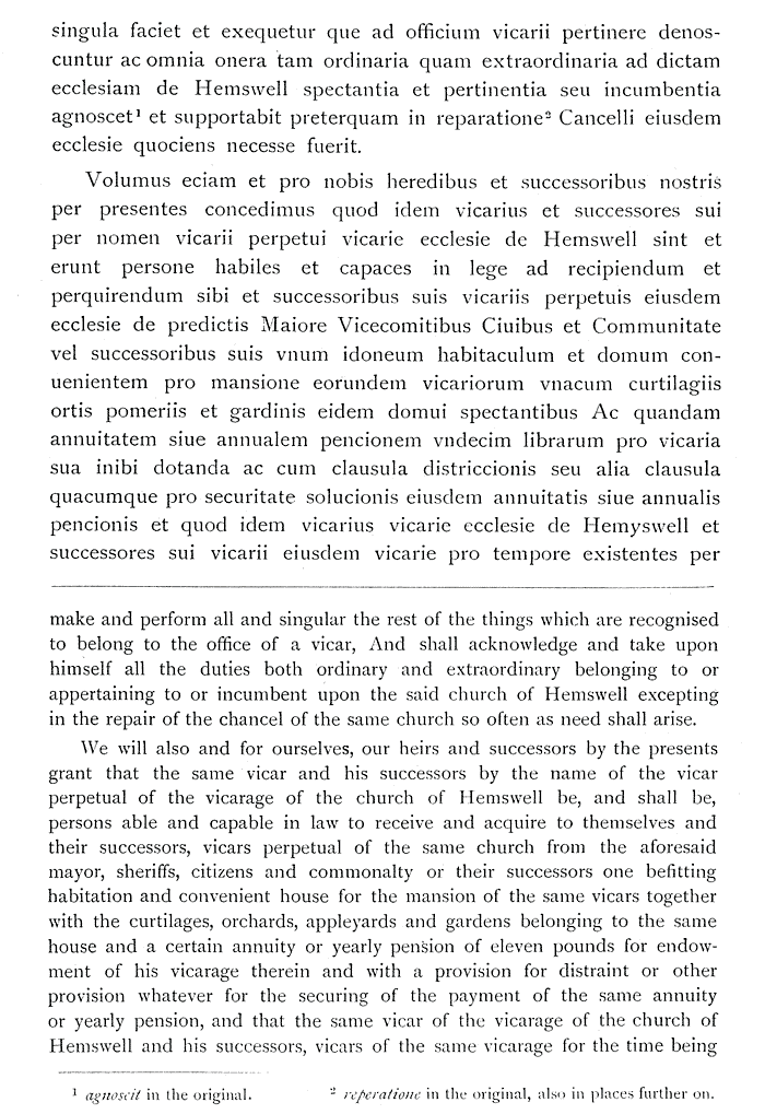 Transcrption and translation of Charter of 1546