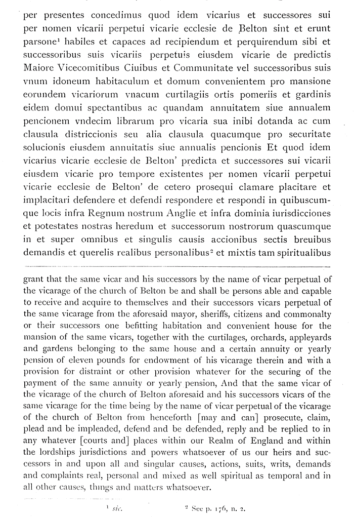 Transcrption and translation of Charter of 1546