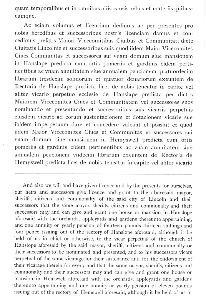 Transcrption and translation of Charter of 1546