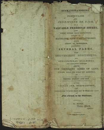 Particulars of Sale, 1837