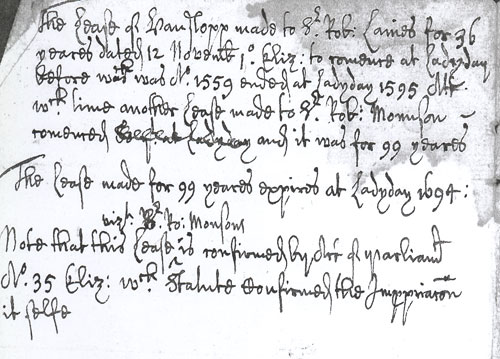 Cover from Terrier of 1599