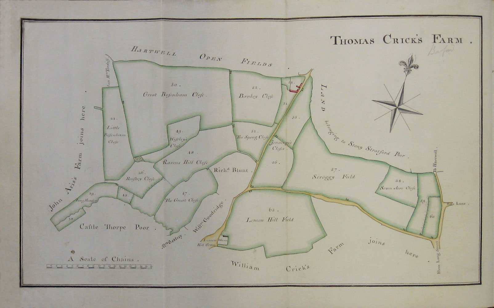 1779 Watts Survey: map opposite page 3