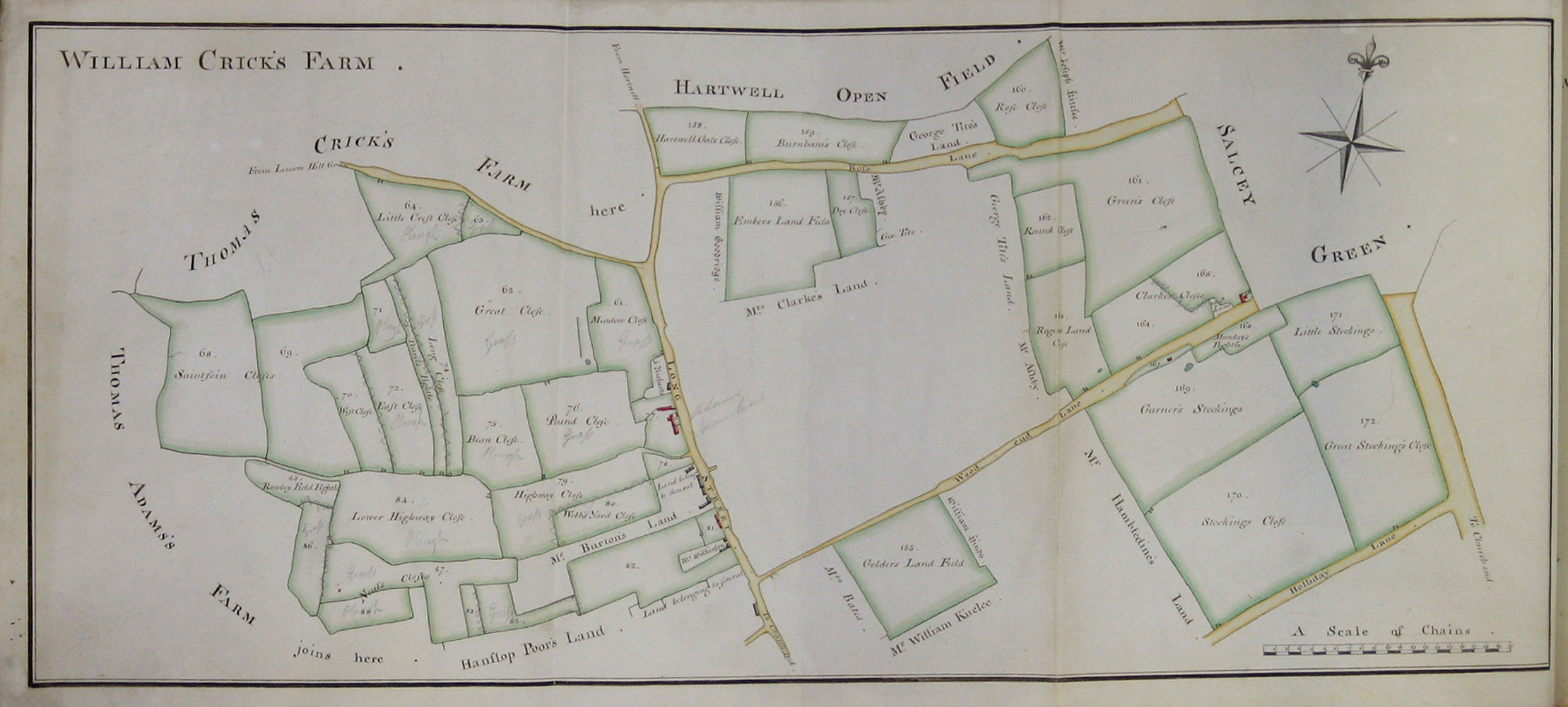 1779 Watts Survey: map opposite page 9