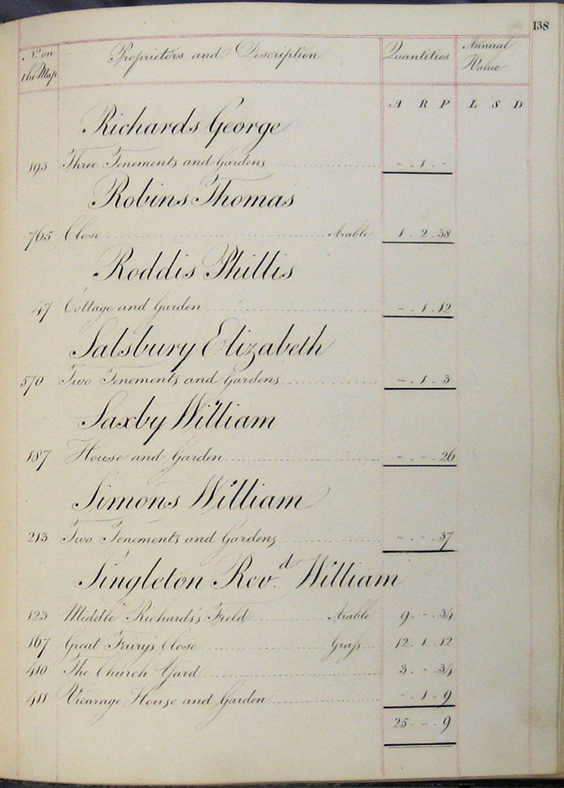 1818 Survey page 138