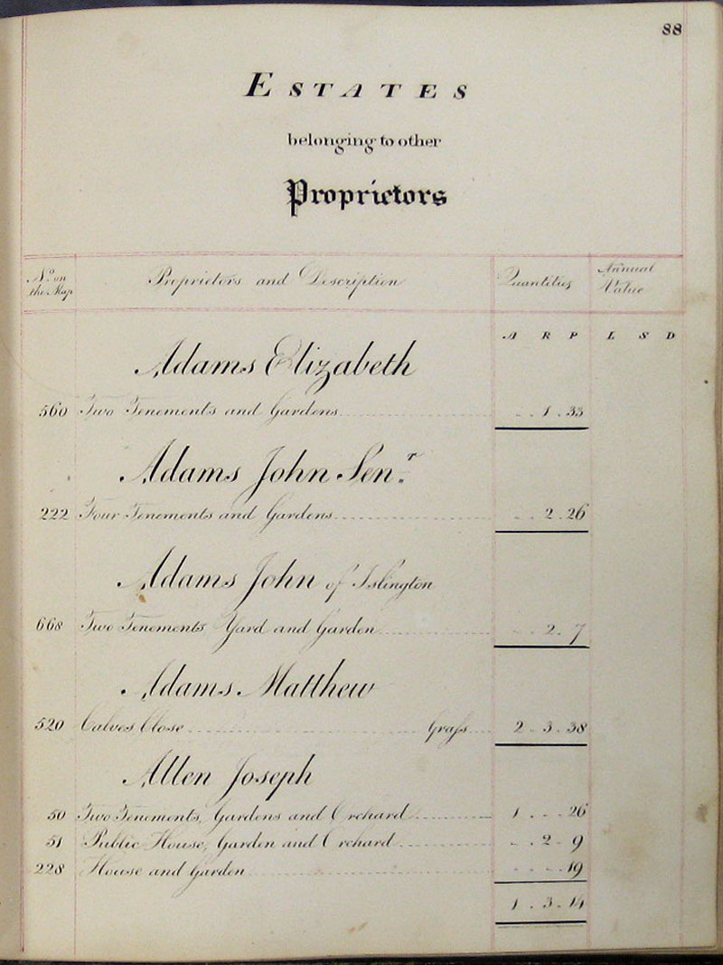 1818 Survey page 88