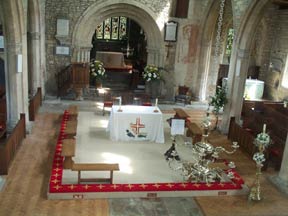 Inside the church